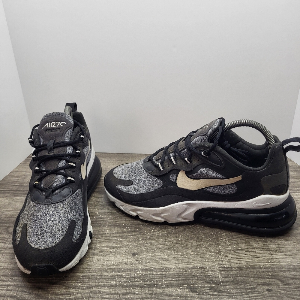 Nike Air Max 270 React Op-Art 2019 Men's Size 7 Running Shoes Gray